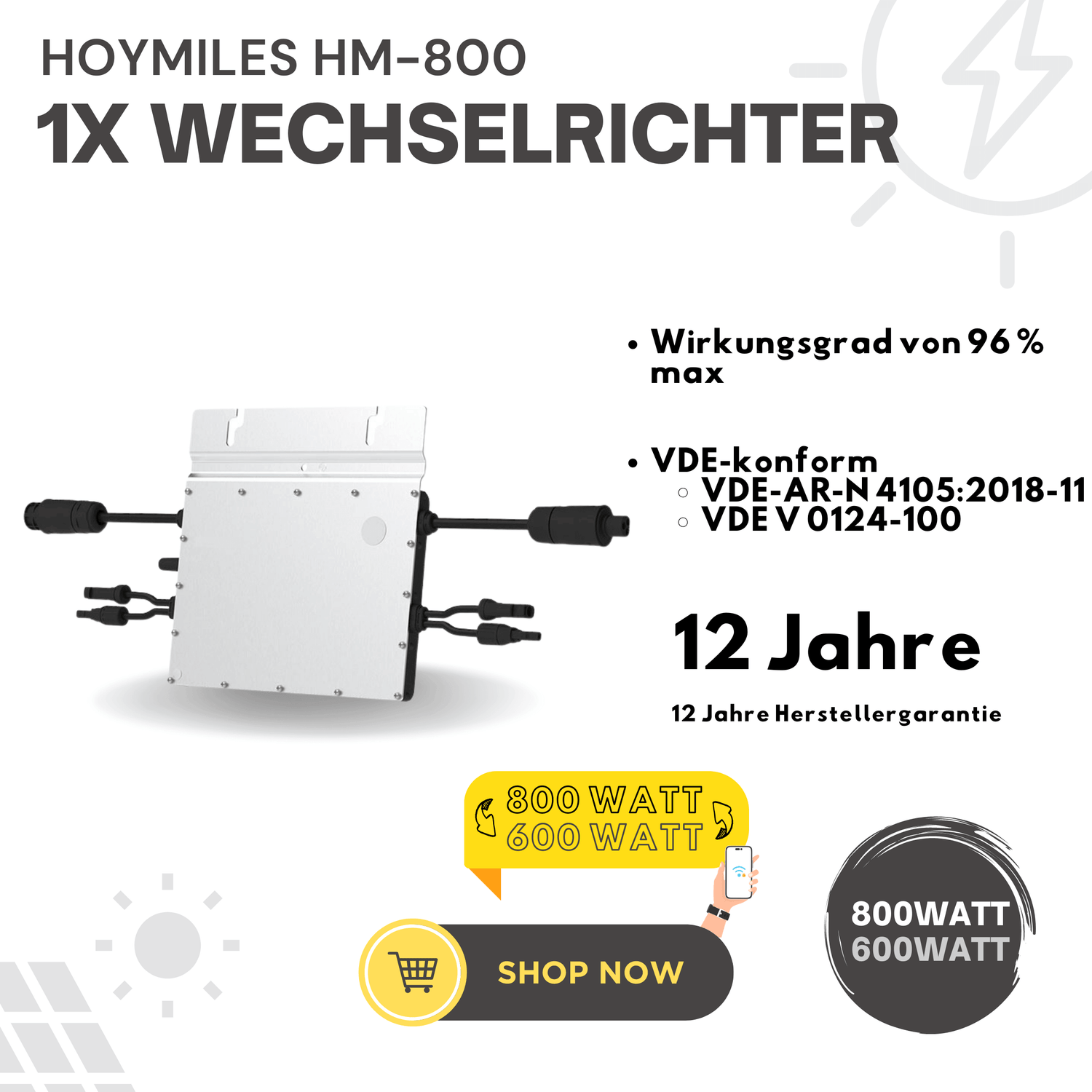 Hoymiles Wechselrichter auch einzel erhältlich für Balkonkraftwerke