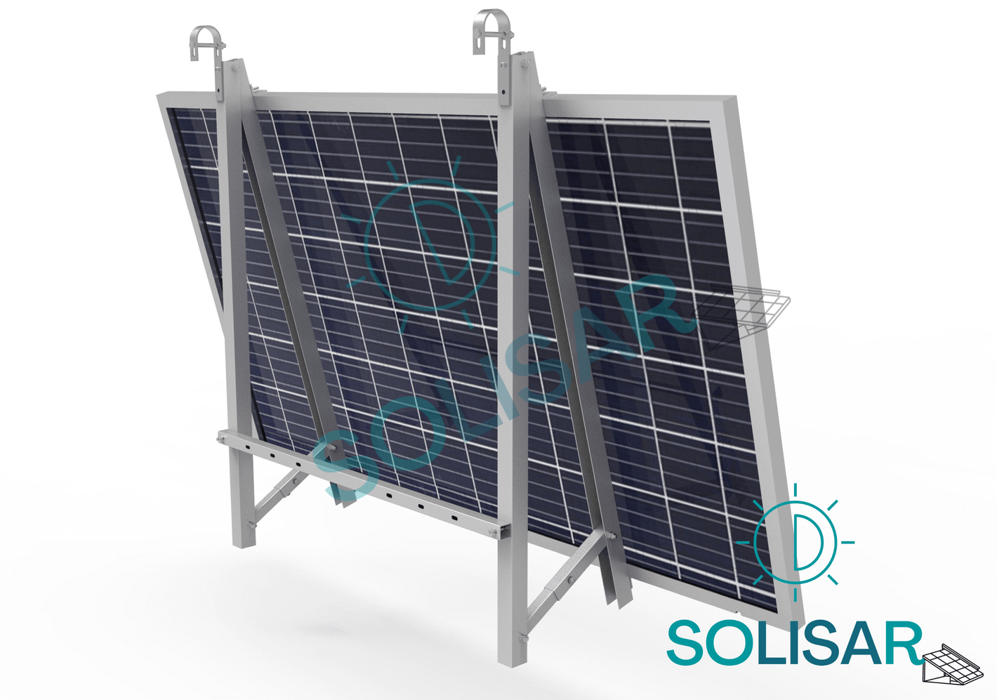 Befestigung Montageset für Balkon, Flachdach, Boden oder Wand für 1 Modul