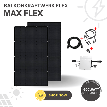 Balkonkraftwerk Flex MAX Komplettset 740 Wp, inklusive Kabel & Microwechselrichter