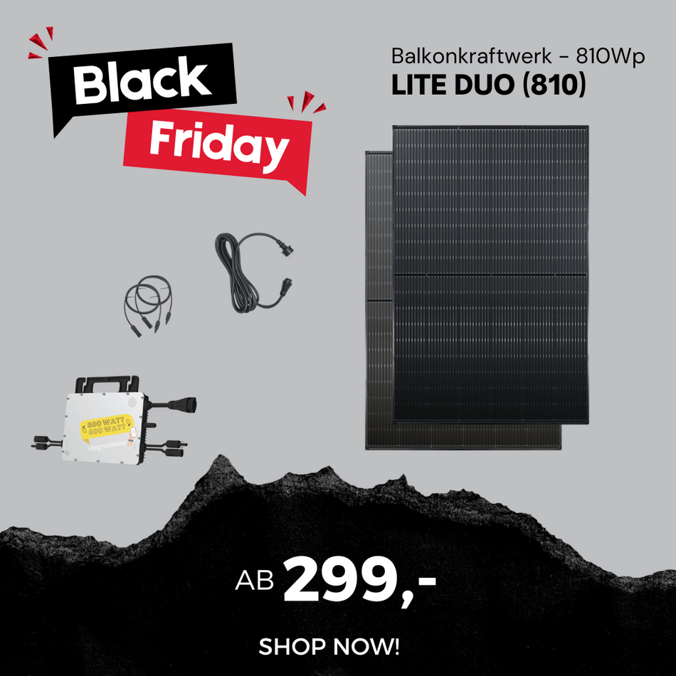 Black Friday Aktion: Balkonkraftwerk - 810Wp lite DUO (810Wp) Black