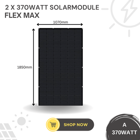 2x 370 Watt Solarmodule Flex MAX 1850mm x 1070mm
