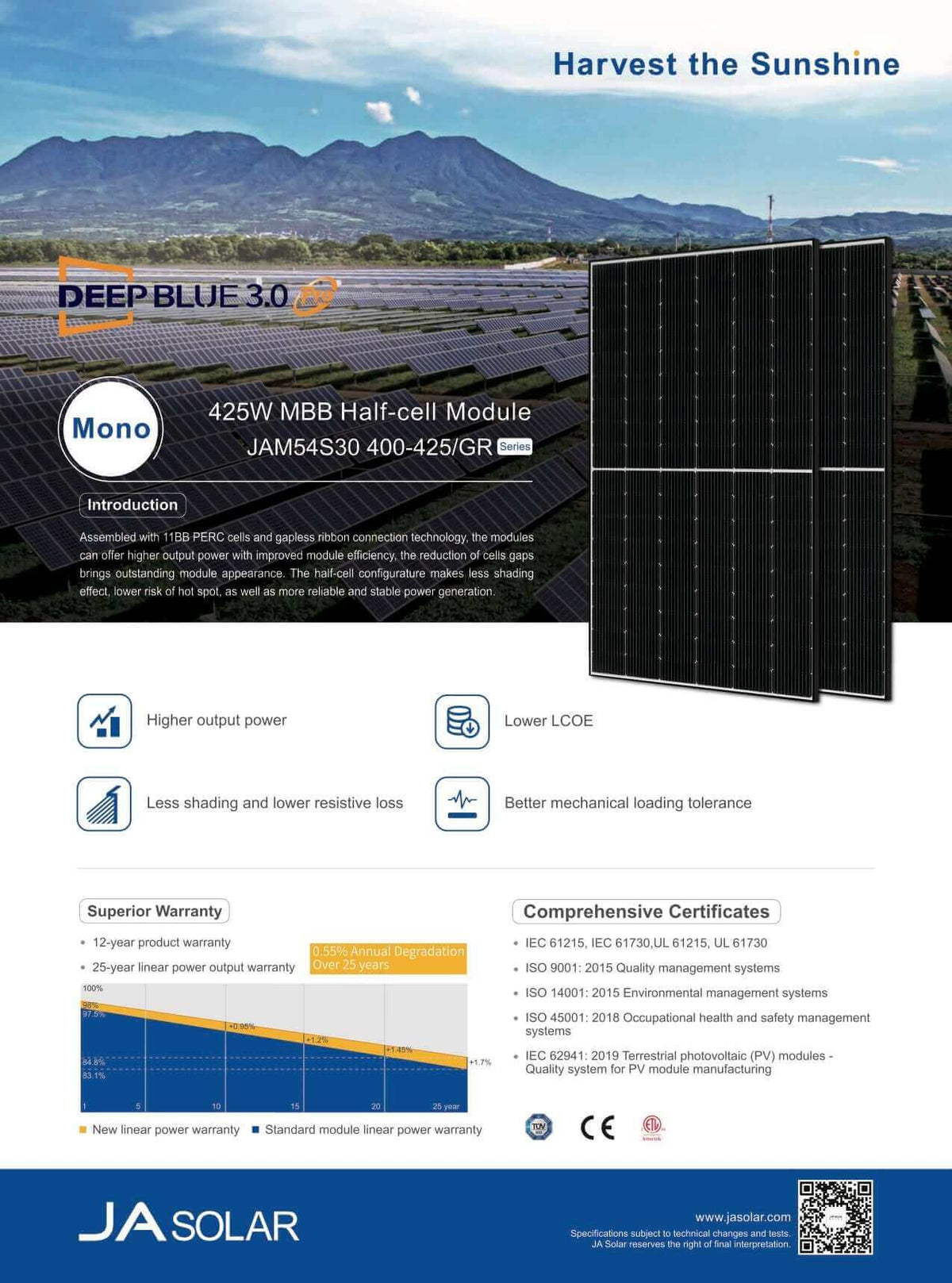 JA Solar Datenblatt