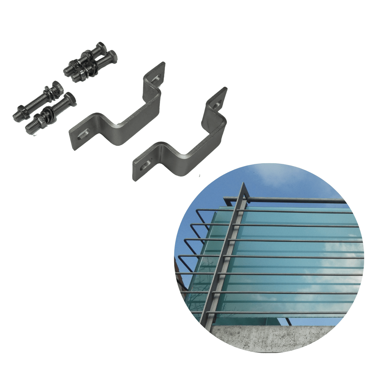 2x Befestigungsplatten mit Schraubensatz
