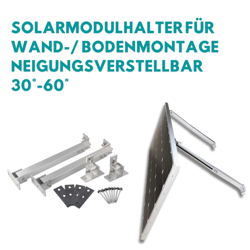 Solarmodulhalter für Wand- oder Bodenmontage Neigungsverstellbar 30°-60°