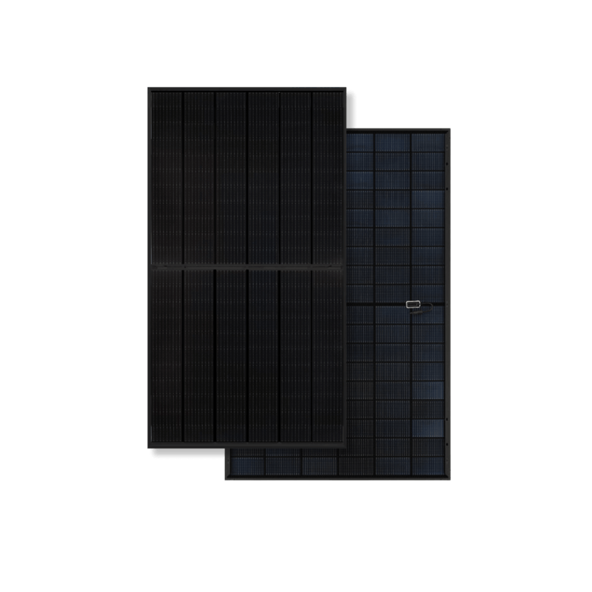 Bifaziale 445 Watt Solarmodule im Balkonkraftwerk Komplettset – Ansicht der Vorder- und Rückseite