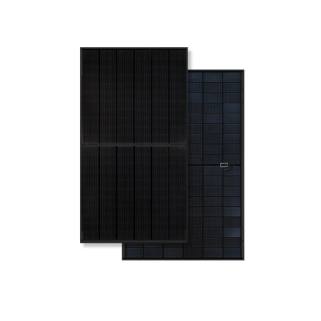 Bifaziale 445 Watt Solarmodule im Balkonkraftwerk Komplettset – Ansicht der Vorder- und Rückseite